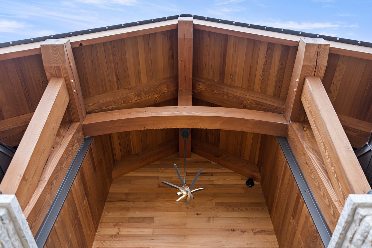 Timber frame ceiling detail